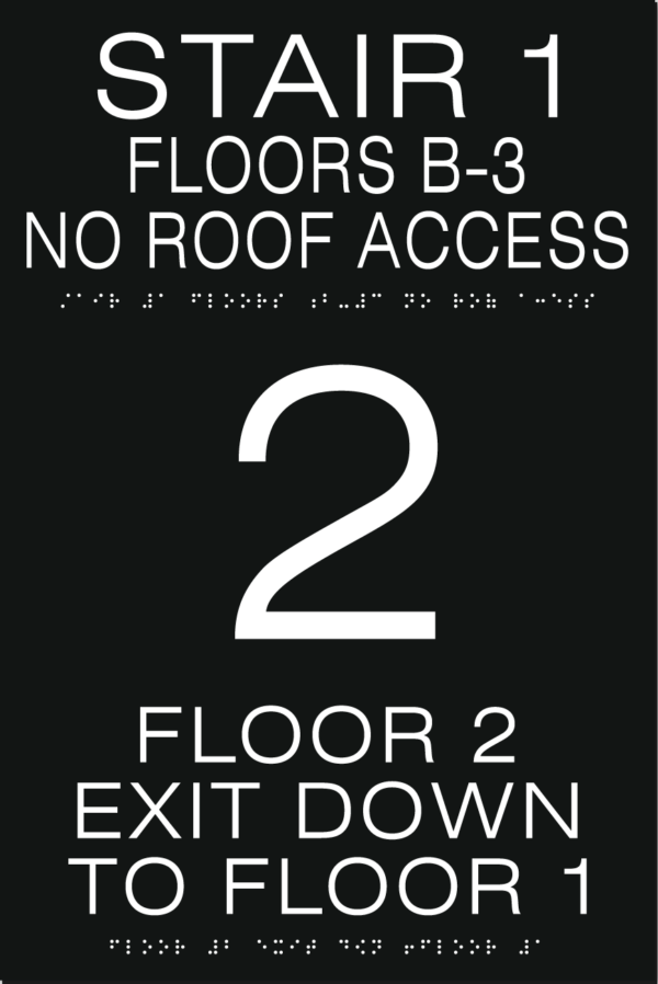 ADA Stairwell Number Sign