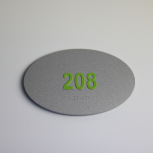 Oval ADA Apartment Room Number Sign