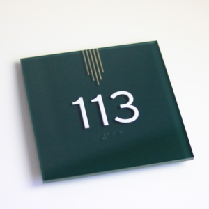 Rectangular Custom ADA Apartment Room Number Sign