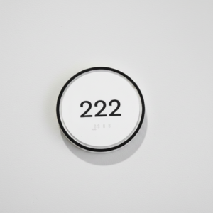 Circular ADA Apartment Room Number Sign