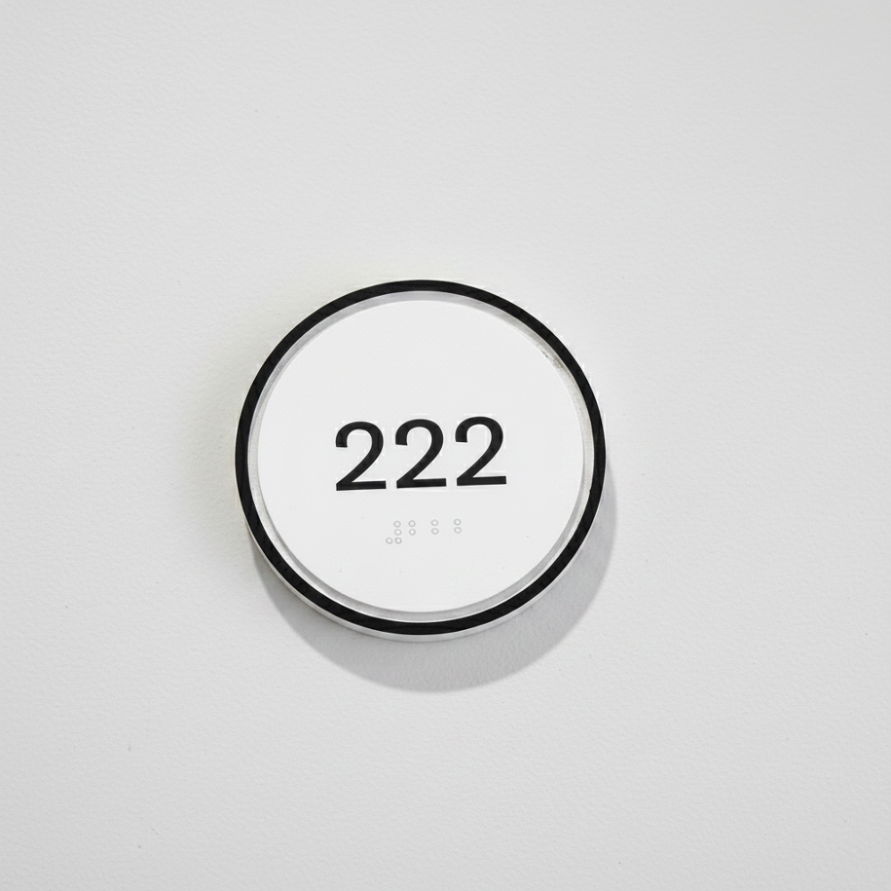 Circular ADA Apartment Room Number Sign
