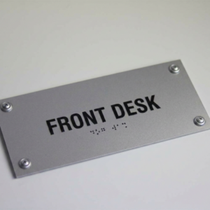 Custom ADA Reception and Front Desk Sign Custom ADA Reception and Front Desk Sign