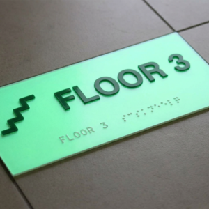 ADA Iridescent Floor Number Sign