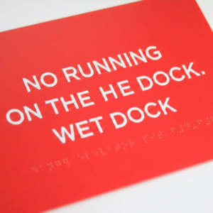 ADA No Running On Dock Sign