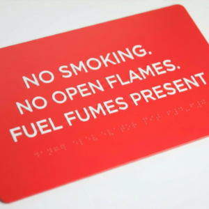 ADA Marina Fuel Warning Sign